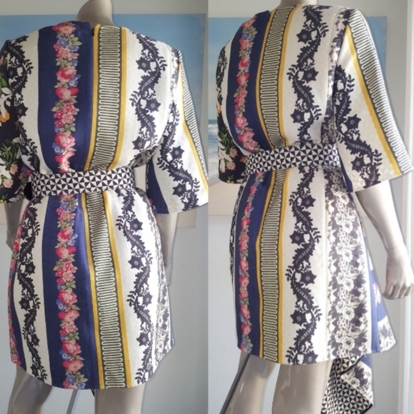 *$2994 NEW OSCAR DE LA RENTA FLORAL WOOL RUNWAY DAY DRESS TUNIC US 8 or 10 L - Picture 5 of 11